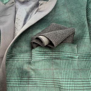 Green Plaid Pocket Square
